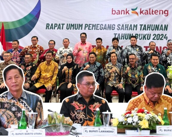 HADIR : Penjabat Bupati Lamandau Said Salim saat menghadiri RUPS Bank Kalteng tahun buku 2024 di Istana Isen Mulang, Palangka Raya, Jumat (7/2) lalu.