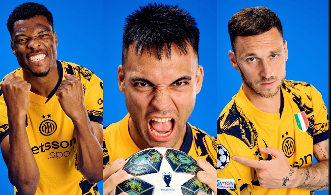 Jersey kuning Inter Milan diharapkan bawa hoki jelang hadapi Paris Saint-Germain.