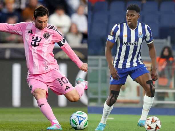 Lionel Messi dan Samu Aghehowa