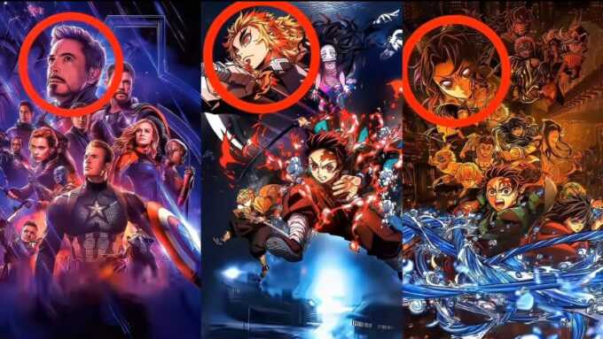 Poster Kimetsu No Yaiba Infinite Castle Kimetsu No Yaiba Mugen Ressha hen Avengers: Endgame