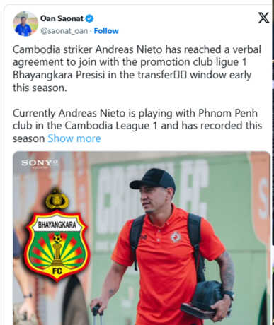 Andres Nieto ke Bhayangkara FC