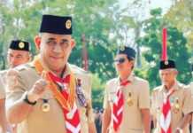 tulisan Prof. Dr. Ibnu Elmi A.S. Pelu, S.H., M.H. sebagai Ketua Harian GP Kwarda Kalteng mengangkat tema huma betang dan dasa darma pramuka serta program pemprov kalteng