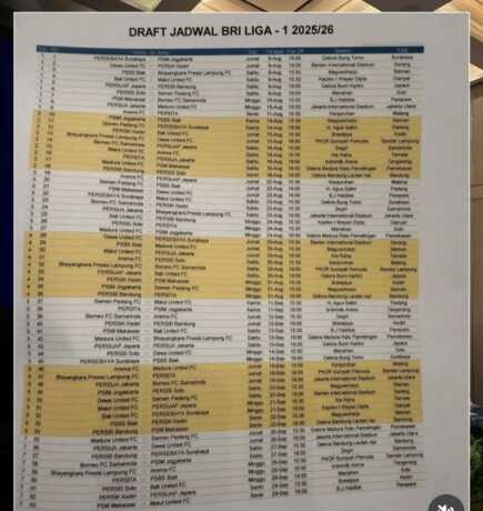 Jadwal liga 1