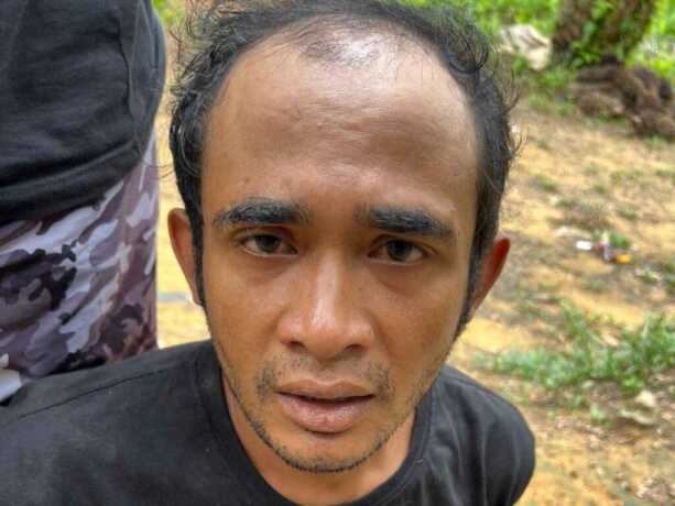 Ahmad Midol, buronan dan pelaku pembunuhan di Gresik, akhirnya ditangkap saat tertidur di kebun sawit Kotim