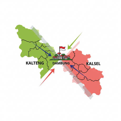 Ilustrasi sengketa wilayah desa dambung antara Kalteng dan Kalsel.