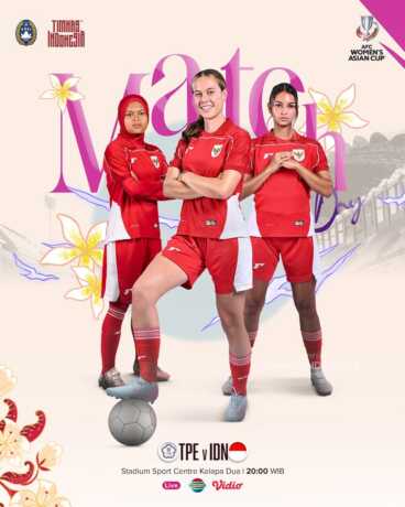 Jadwal tanding Timnas Putri Indonesia vs Taiwan